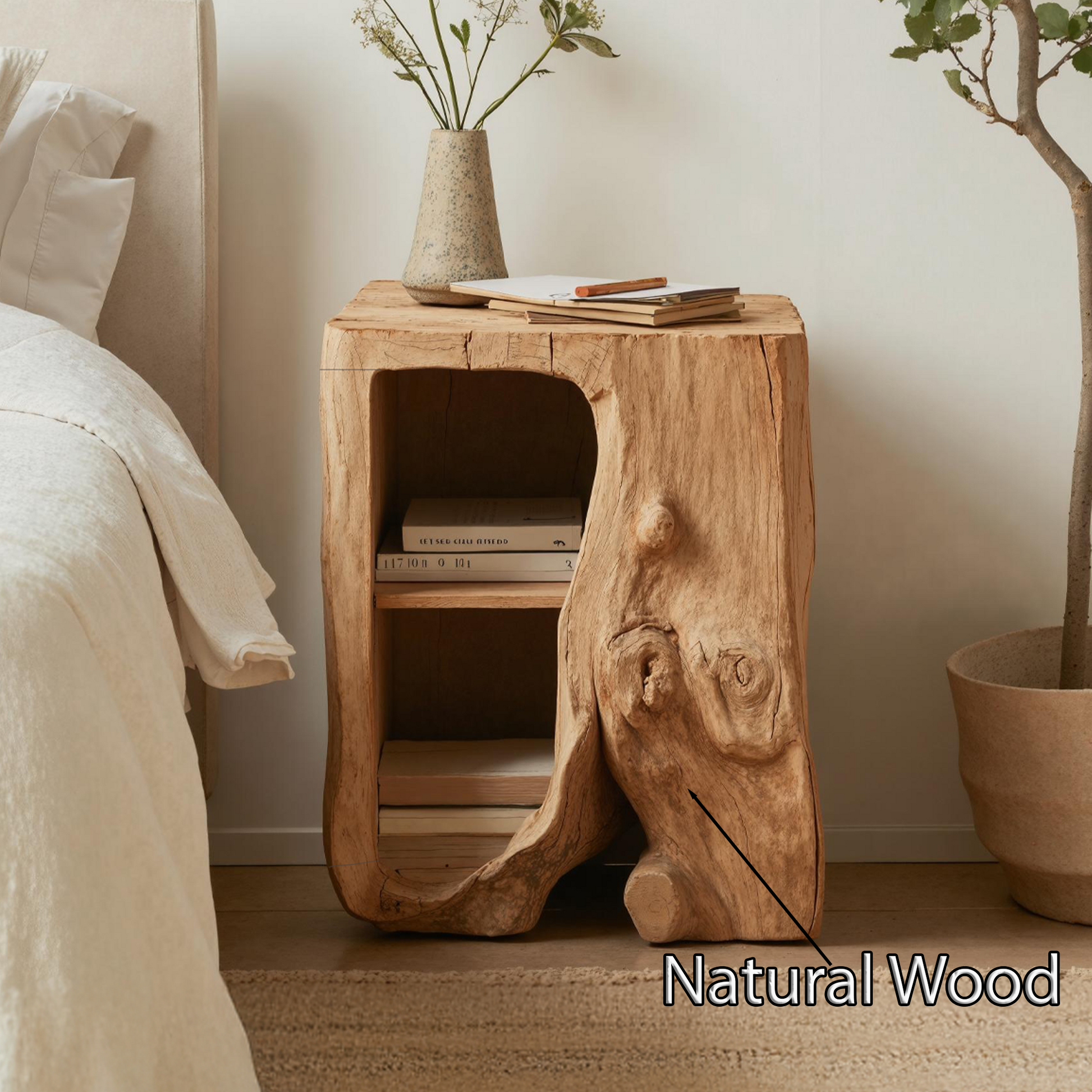 Farmhouse Live Edge Nightstand Bedroom Furniture Design SILDTTNNS003