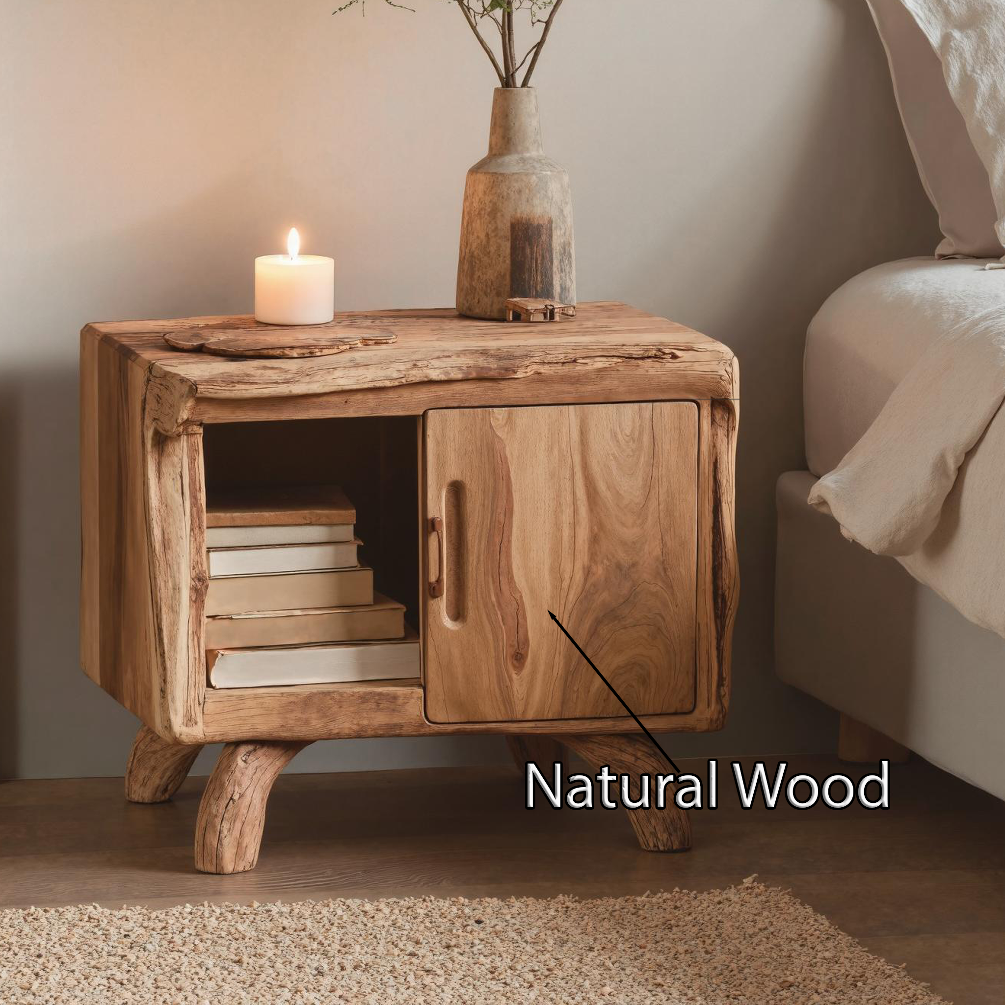 Rustic Wooden Nightstand For Cozy Bedroom Style SILDTTNNS004