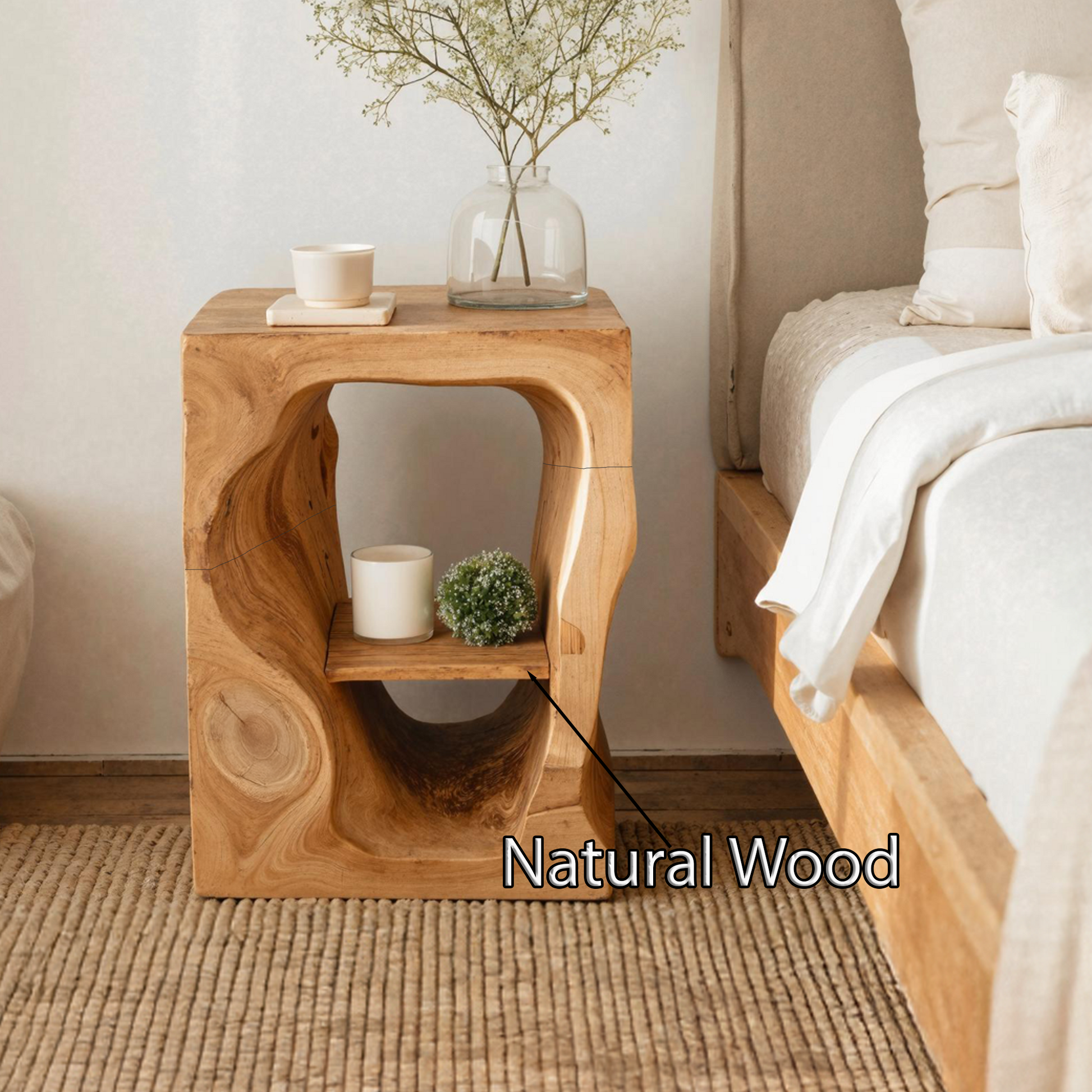 Mid Century Wooden Nightstand For Chic Bedroom Set SILDTTNNS013
