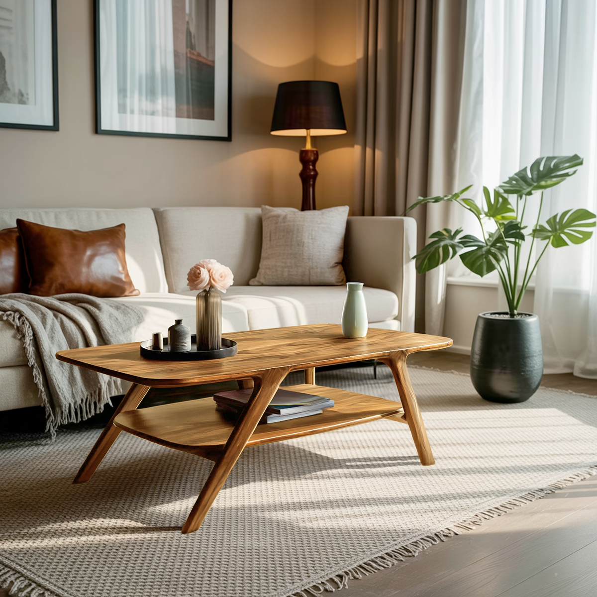 Modern Coffee Table With Storage Functional For Living