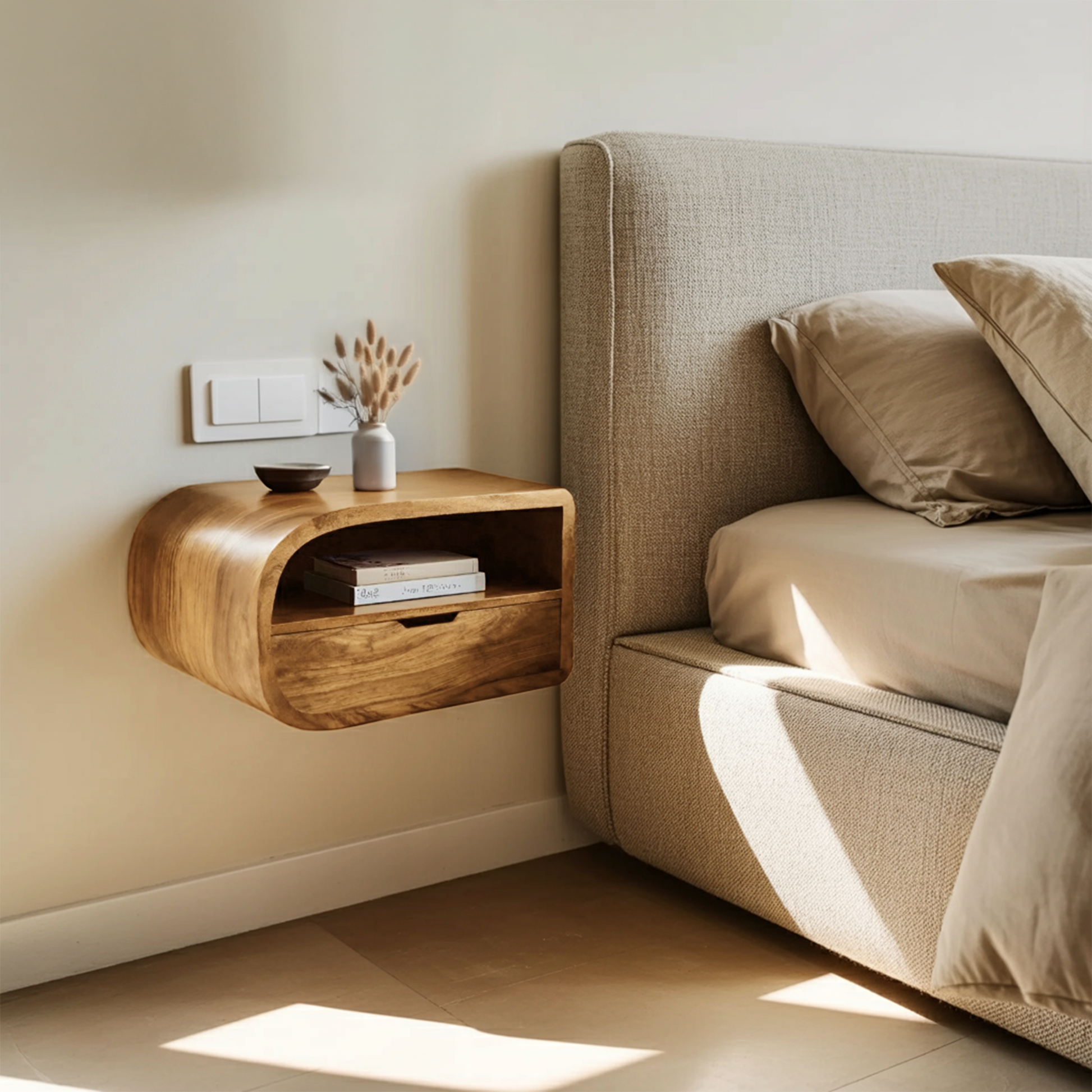 Minimalist Floating Nightstand With Storage For Bedroom RTTHHNNS006