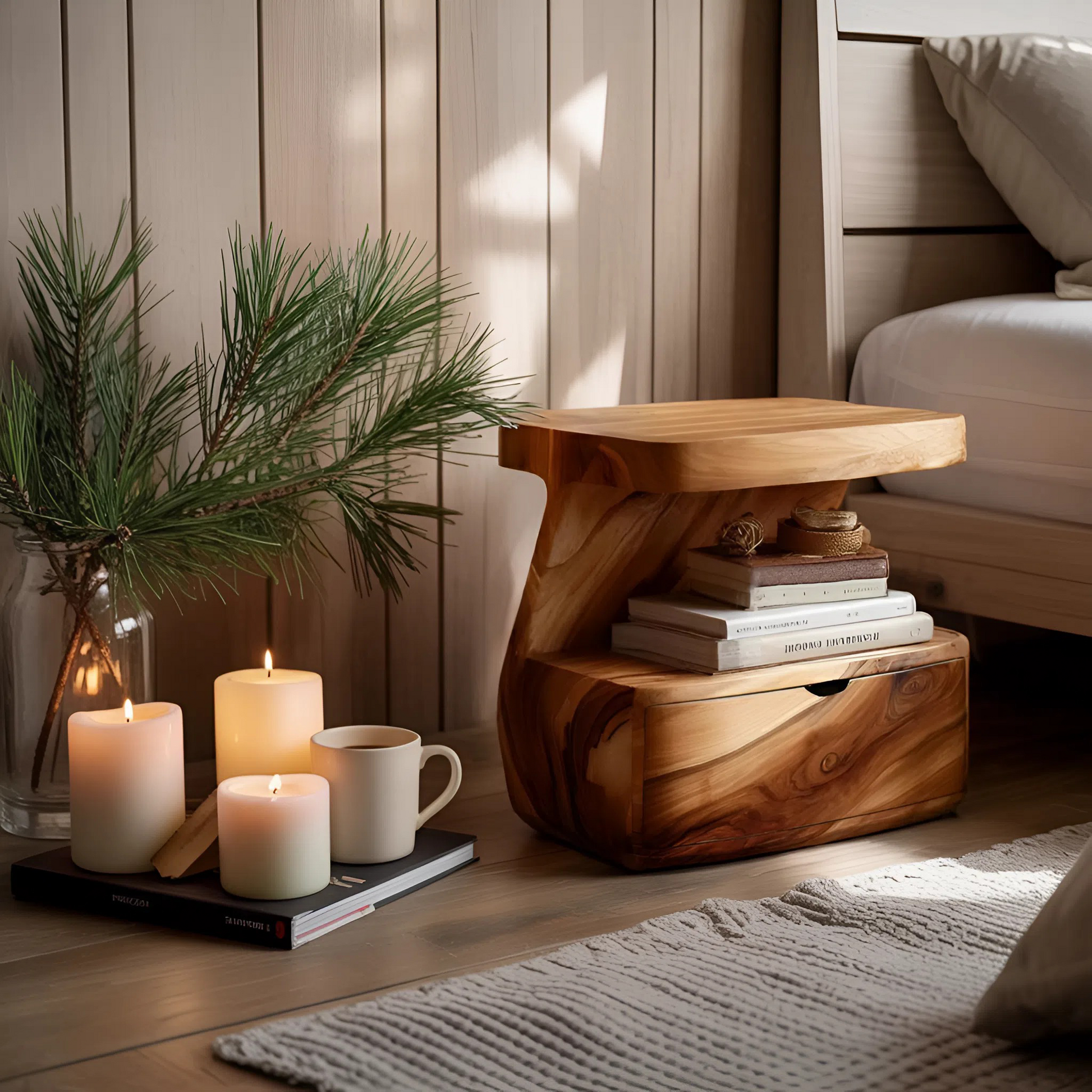 Modern Nightstand With Drawer For Bedroom SITHHNNS011