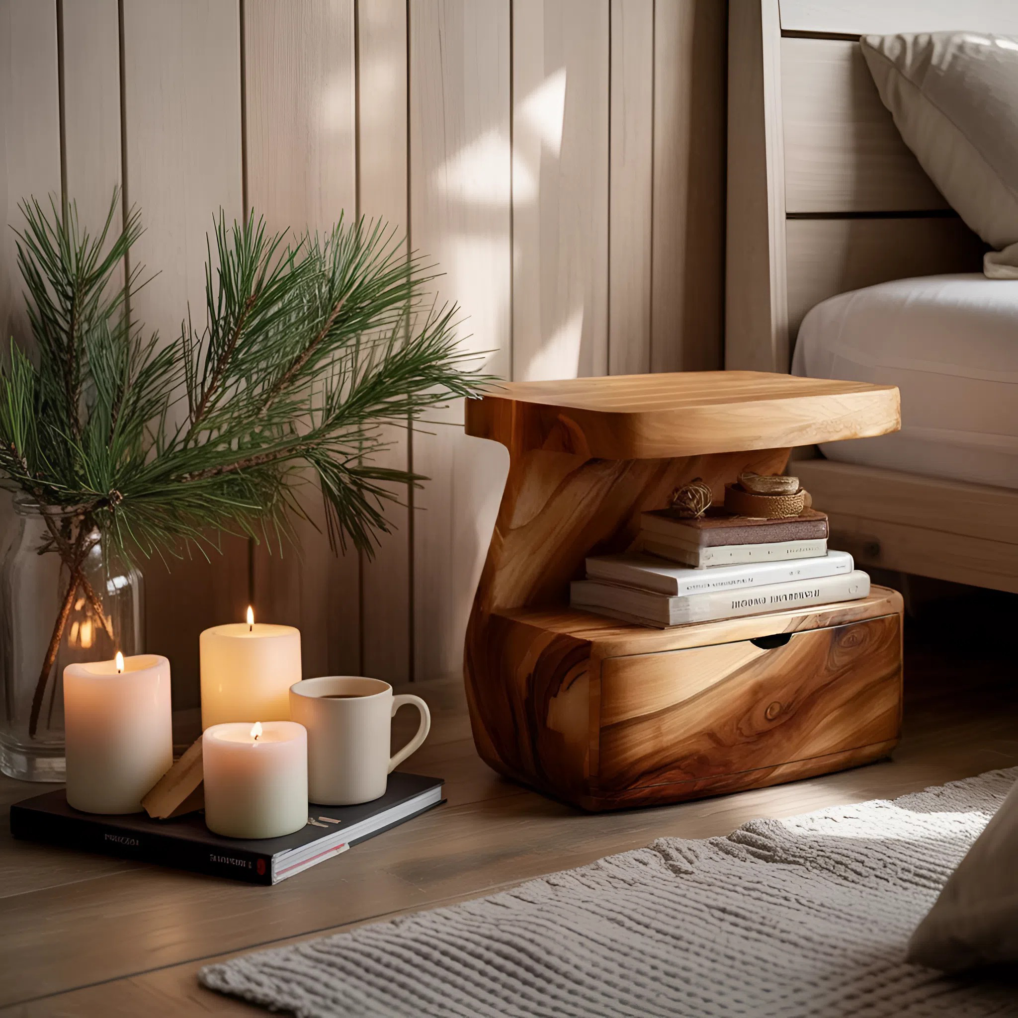 Modern Nightstand With Drawer For Bedroom SITHHNNS011