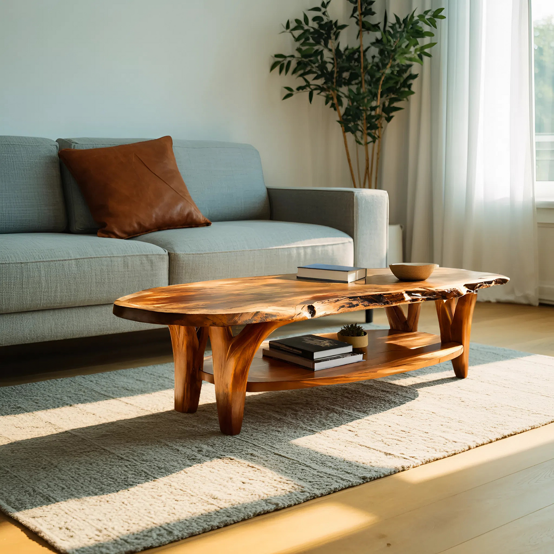 Modern Live Edge Coffee Table For Living Room Decor