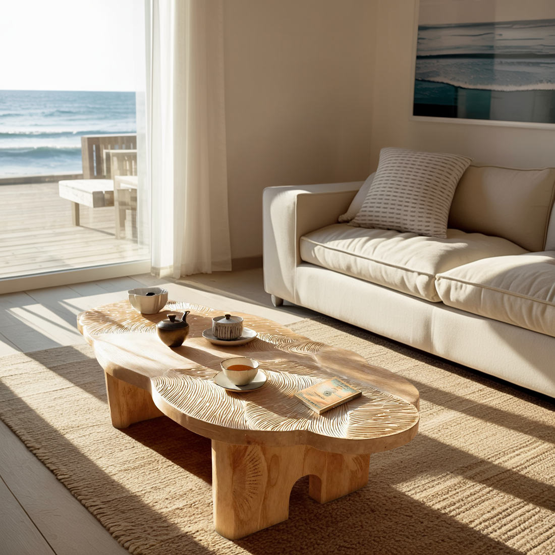 Handcrafted Modern Irregular Coffee Table For Living Room Decor