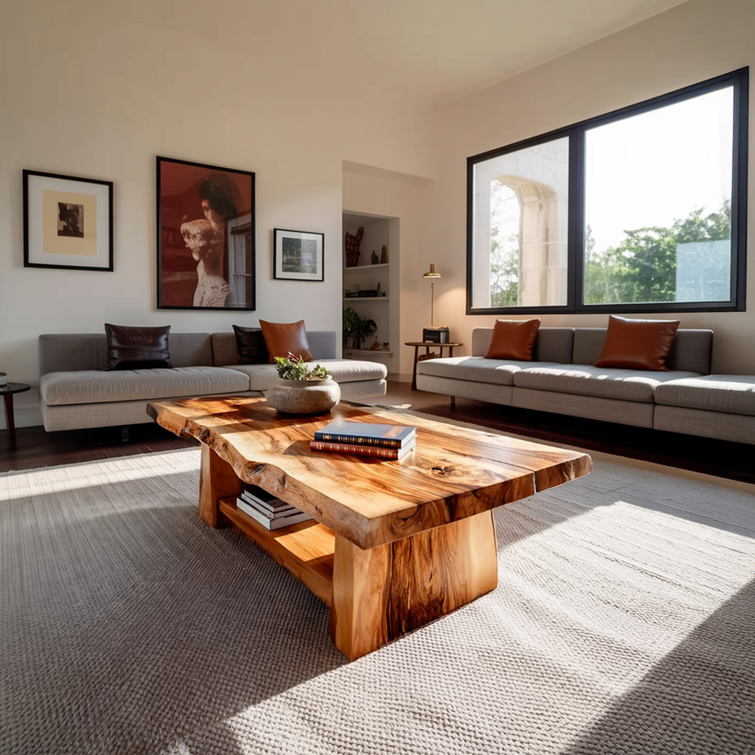Modern Low Coffee Table With Storage Space For Home
