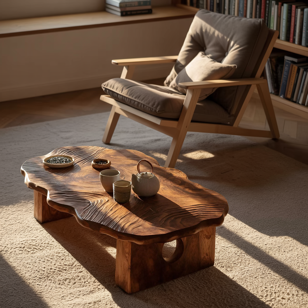 Farmhouse Handcrafted Abstract Coffee Table For Living Room