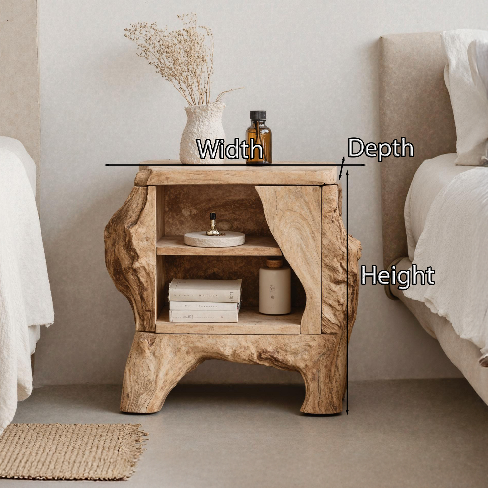 Mid Century Wooden Nightstand For Bedroom Decor SILDTTNNS002