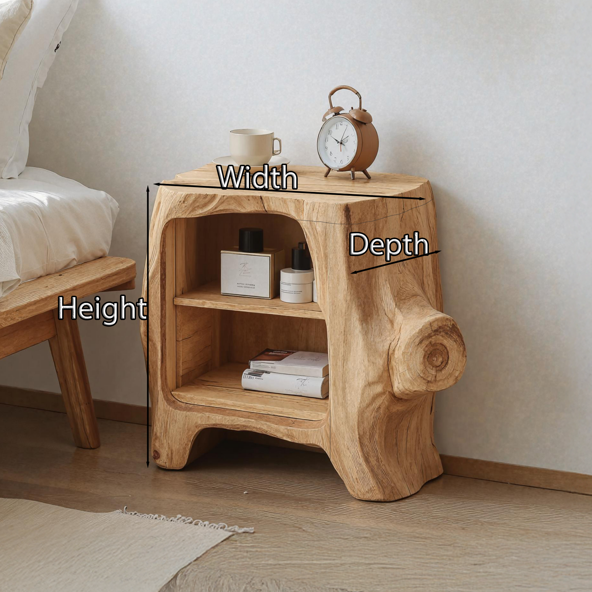 Handcrafted Wooden Nightstand For Unique Bedroom SILDTTNNS007