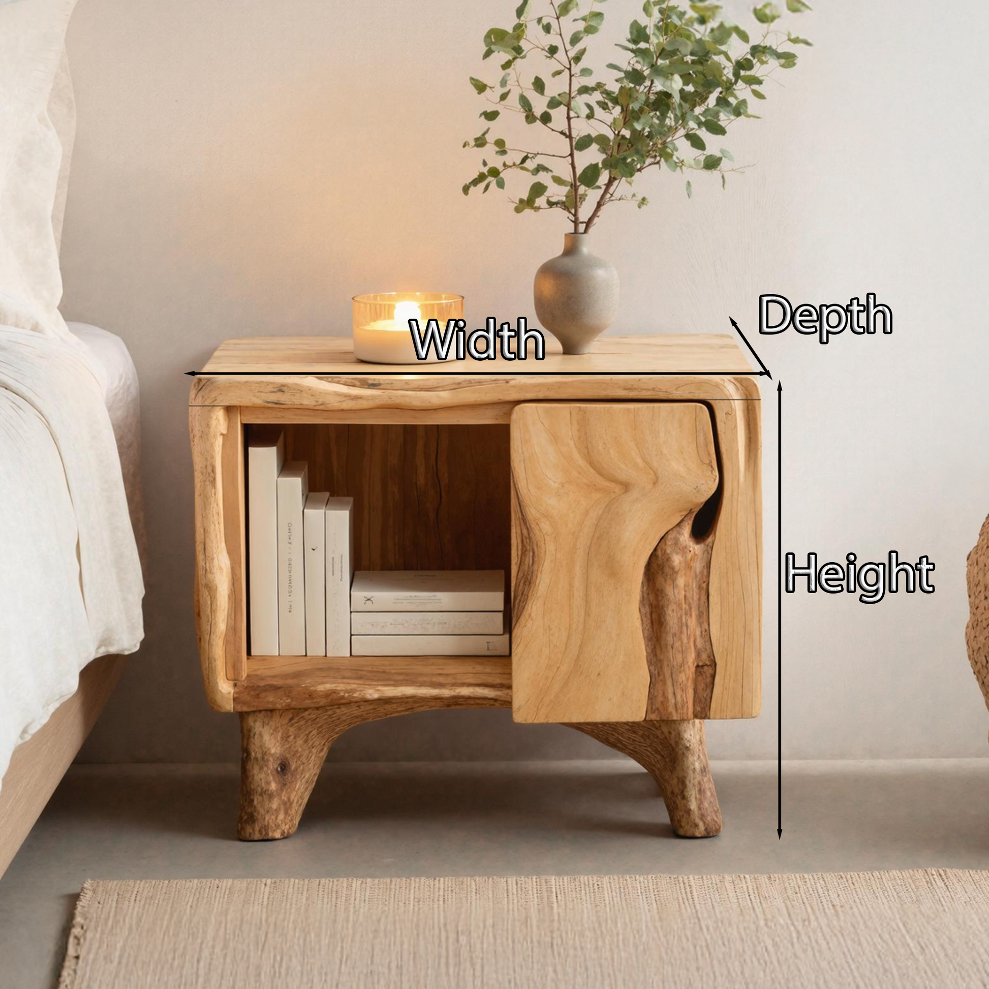 Mid Century Live Edge Nightstand Bedroom Design Trends SILDTTNNS005