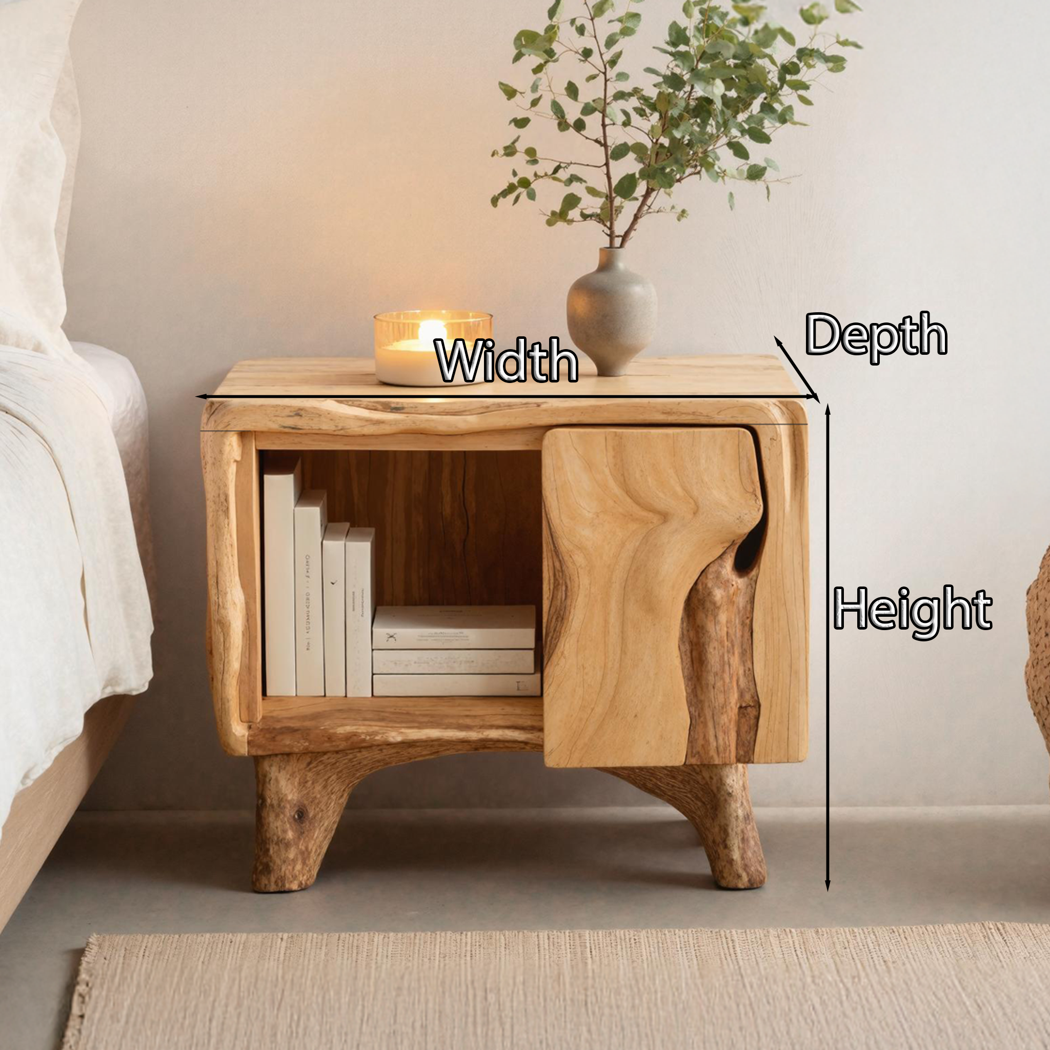 Mid Century Live Edge Nightstand Bedroom Design Trends SILDTTNNS005