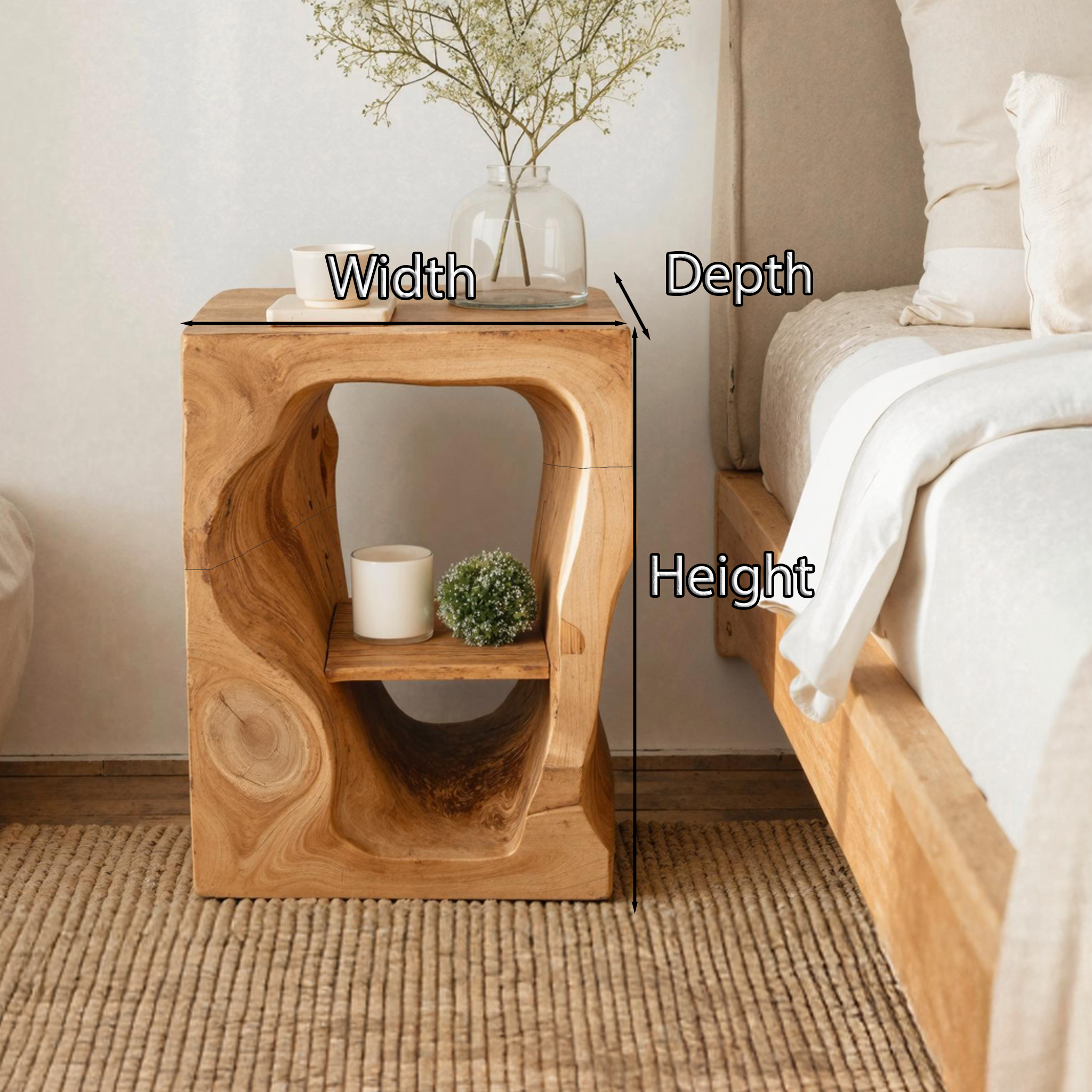 Mid Century Wooden Nightstand For Chic Bedroom Set SILDTTNNS013
