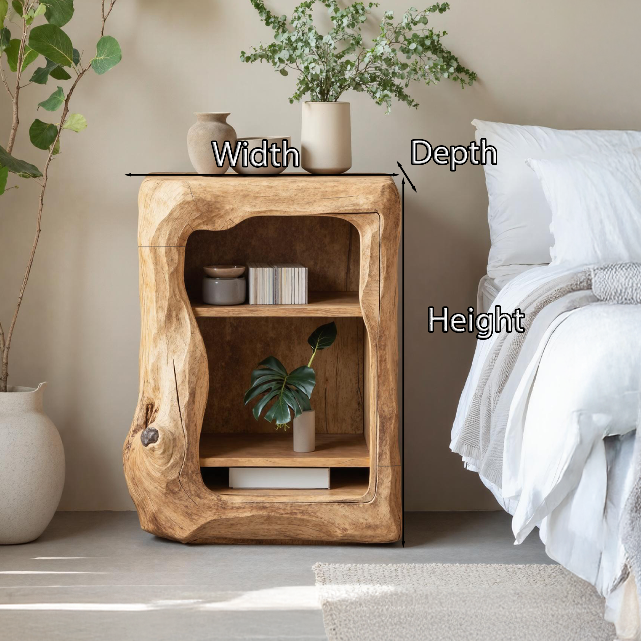 Rustic Wooden Nightstand Bedroom Furniture Essential SILDTTNNS012