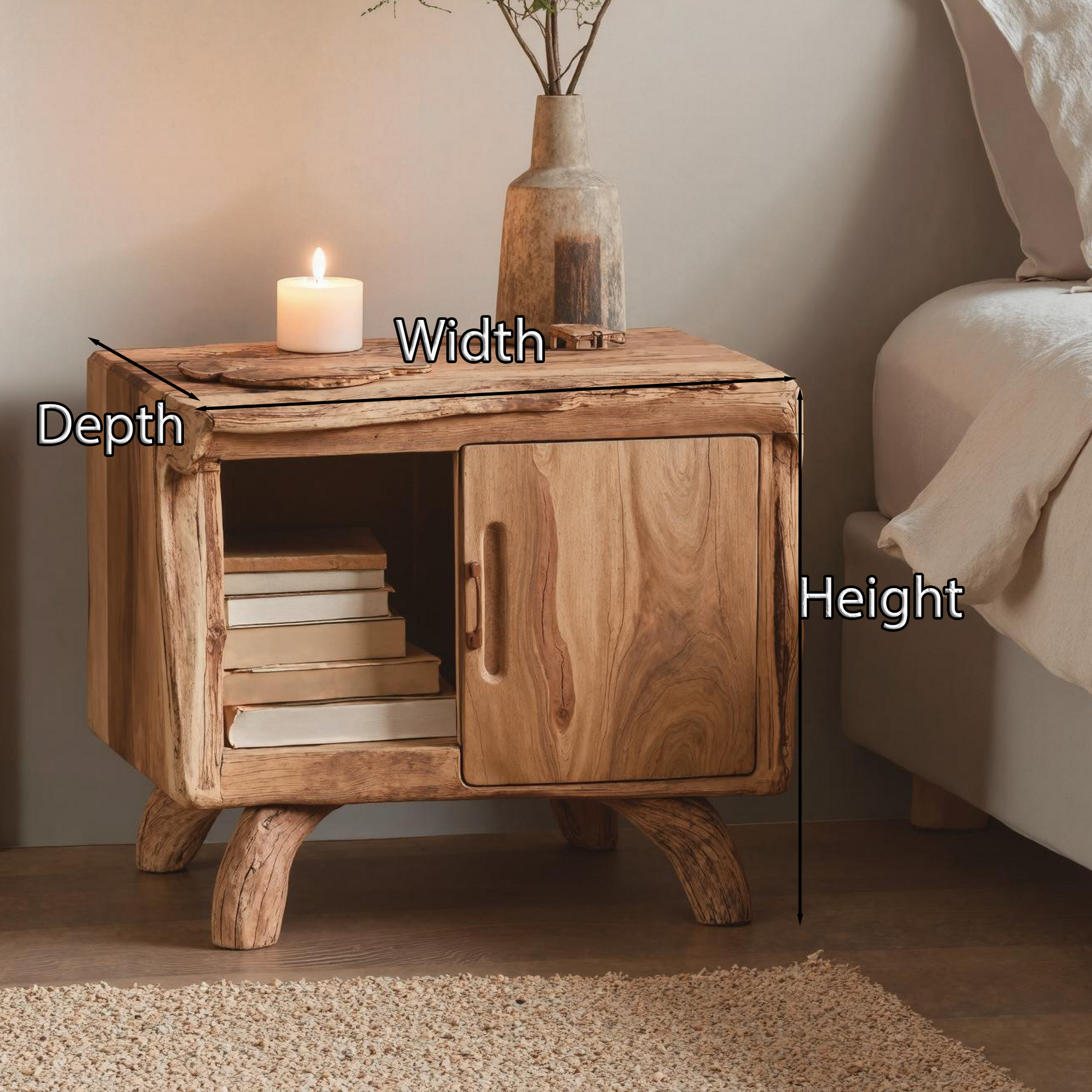 Rustic Wooden Nightstand For Cozy Bedroom Style SILDTTNNS004