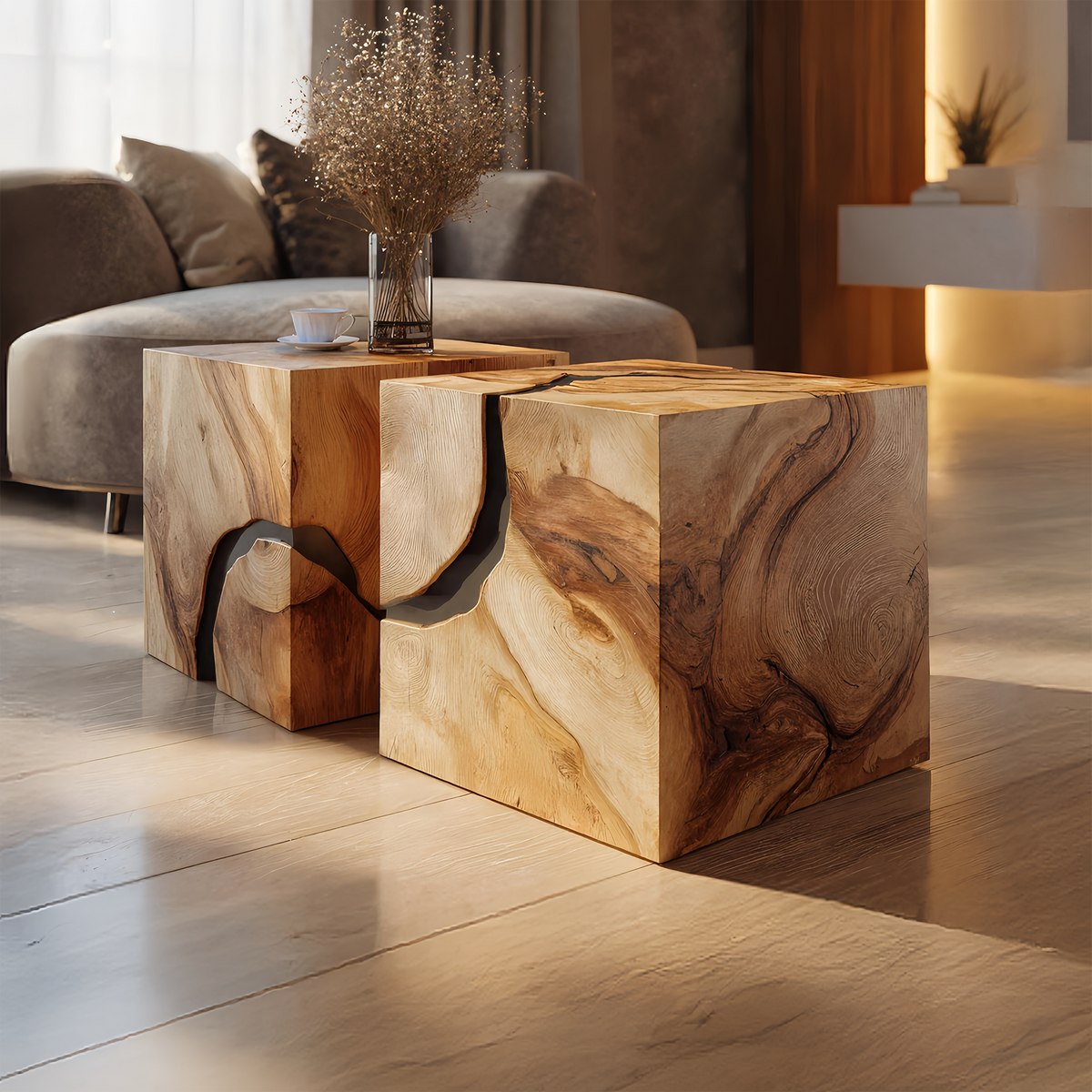 Farmhouse Wooden Square Coffee Table For Cozy Interiors