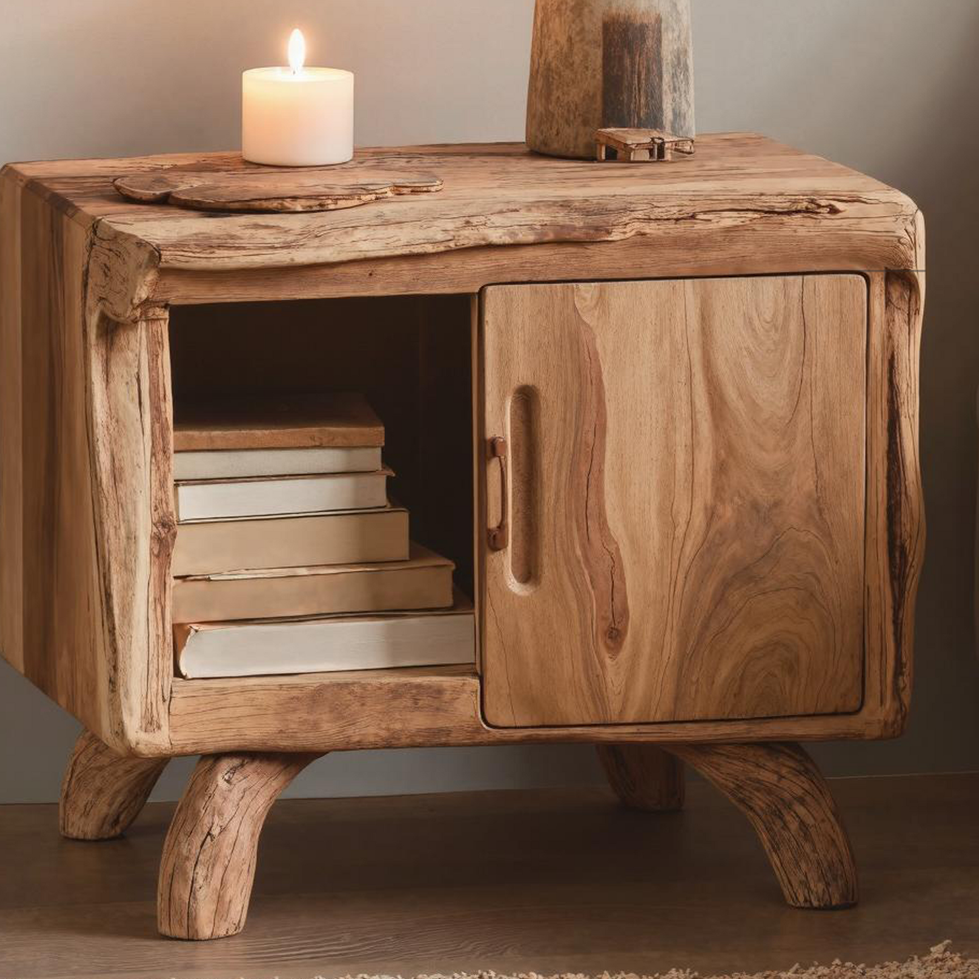 Rustic Wooden Nightstand For Cozy Bedroom Style SILDTTNNS004
