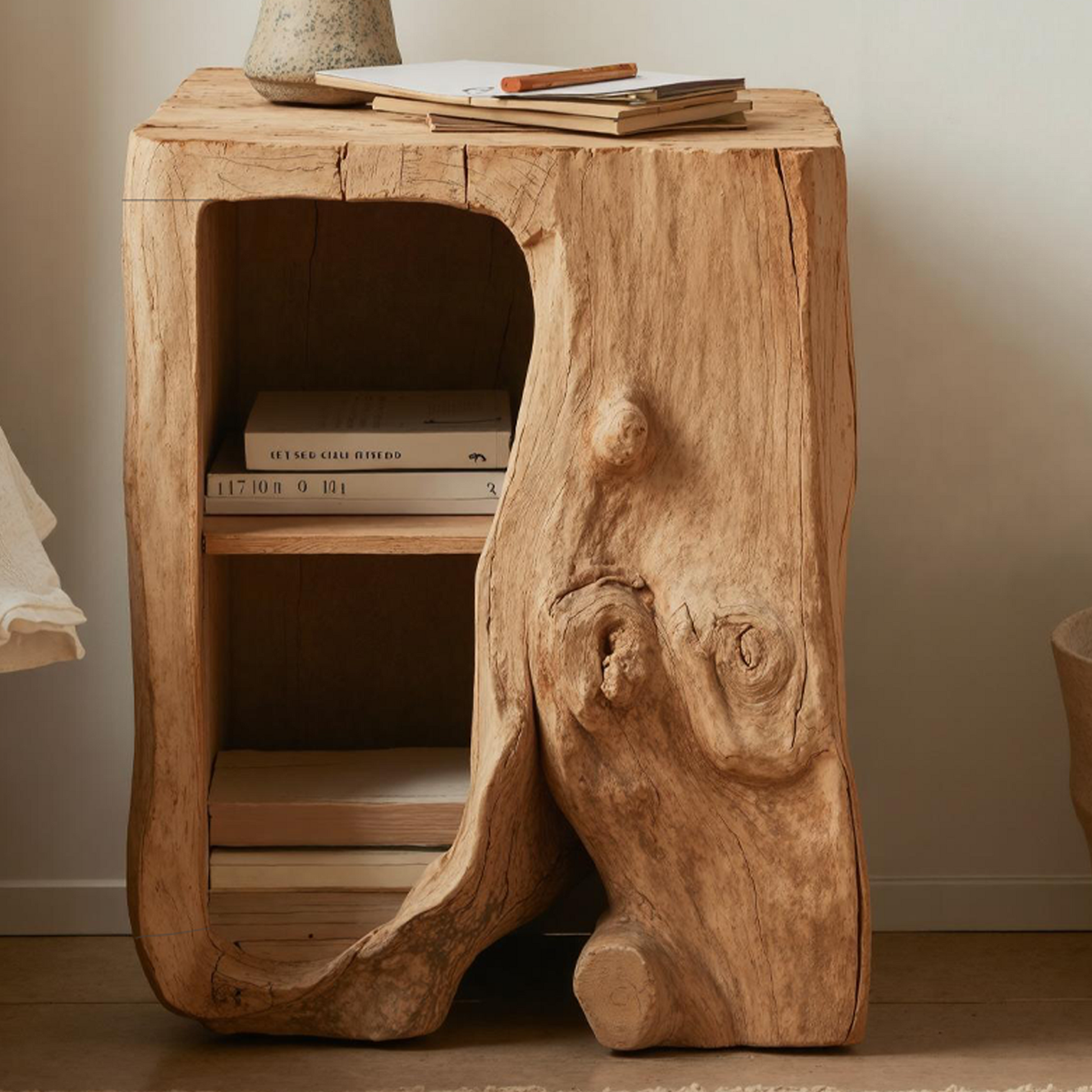 Farmhouse Live Edge Nightstand Bedroom Furniture Design SILDTTNNS003